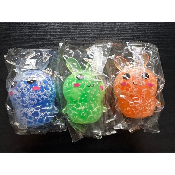 Set Of 3 Squishy Toys: Blue Green & Orange Animal Shapes - Picture 1 of 2